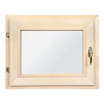 картинка Форточка банная 400*500мм липа (стеклопакет, фурнитура в сборе) от магазина Румлес