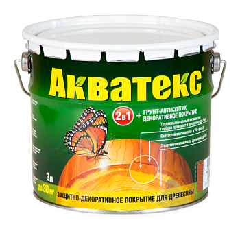 картинка Защитно-декоративный состав Акватекс Бесцветный 3л от магазина Румлес