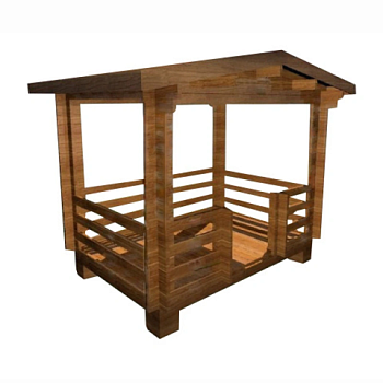 картинка Беседка "Удача" 2,52*3,52м (стенокомплект, стропила) от магазина Румлес