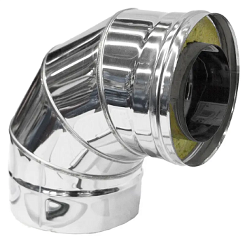 картинка Отвод сэндвич 87° D115/200 нерж.сталь 430-0.5мм/оцинковка-0.5мм от магазина Румлес