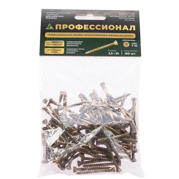 картинка Cаморезы для скрытого крепежа 3.5*35мм ПРОФЕССИОНАЛ Torx10 (100шт/уп) от магазина Румлес