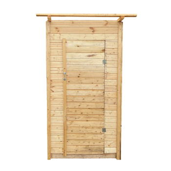 картинка Туалет дачный Эконом (вагонка/имитация бруса сорт С) 1*1*2м б/крыши (петли, ручки в комплекте) от магазина Румлес