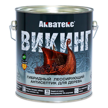 картинка Гибридный лессирующий антисептик для дерева Акватекс Викинг дуб 2.5л от магазина Румлес