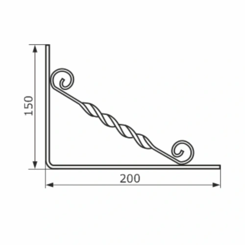 картинка Кронштейн фигурный 150*200мм черный ДОМАРТ от магазина Румлес