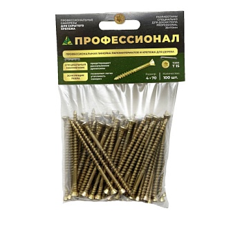 картинка Cаморезы для скрытого крепежа 4*70мм ПРОФЕССИОНАЛ Torx15 (100шт/уп) от магазина Румлес