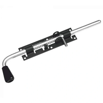 картинка Засов с пружиной ЗСП-300мм мод.2 черный Домарт от магазина Румлес