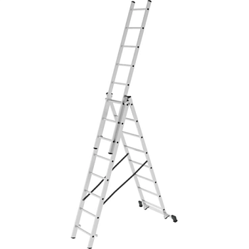 картинка Лестница трехсекционная алюминиевая Новая Высота серия NV100 3*8 ступеней 1230308 от магазина Румлес