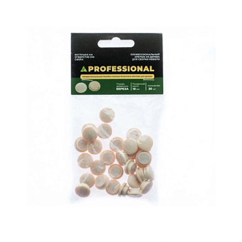картинка Заглушка на отверстие ПРОФЕССИОНАЛ сфера D10мм береза (30шт/уп) от магазина Румлес