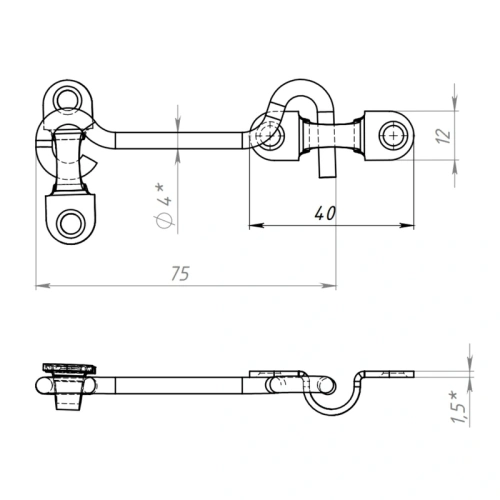 картинка Крючок дверной КР-75 от магазина Румлес