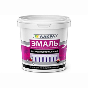 картинка Эмаль для радиаторов белая полуматовая Лакра 0.9кг от магазина Румлес