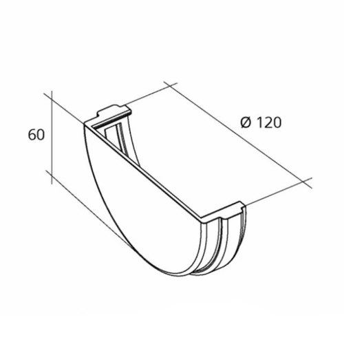 картинка Заглушка желоба ПВХ графит от магазина Румлес