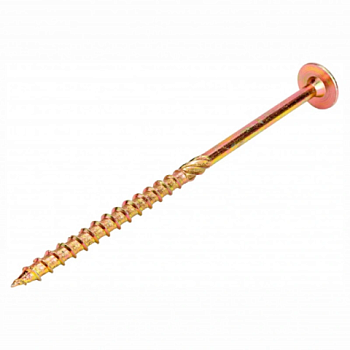 картинка Саморез по дереву тарельчатая голова 8*160мм Тorx40 желтый цинк от магазина Румлес