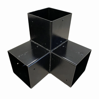 картинка КОННЕКТОР/соединитель для бруса 100*100мм Тройник угловой h-200мм (сталь 08пс 2мм) RAL 9005 от магазина Румлес