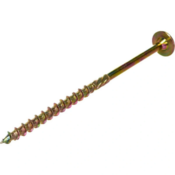 картинка Саморез по дереву тарельчатая голова 6*120мм Тorx30 желтый цинк от магазина Румлес