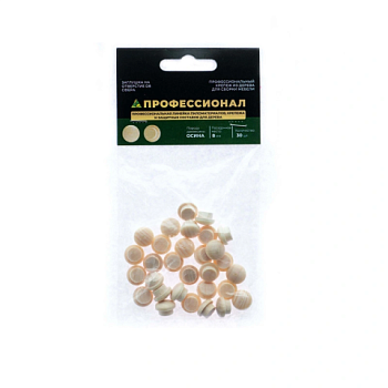 картинка Заглушка на отверстие ПРОФЕССИОНАЛ сфера D8мм осина (30шт/уп) от магазина Румлес