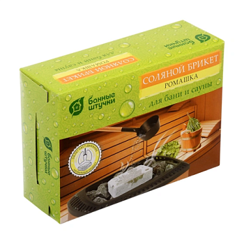 картинка Соляной брикет с травами Ромашка 1300г для бани и сауны Банные штучки от магазина Румлес