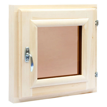 картинка Форточка банная липа (тонированное двойное стекло, фурнитура хром) 400*400мм от магазина Румлес