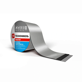 картинка Самоклеящаяся герметизирующая двухсторонняя лента Технониколь Nicoband серебристая 100мм*3м от магазина Румлес