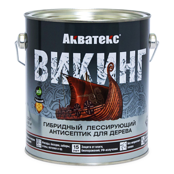 картинка Гибридный лессирующий антисептик для дерева Акватекс Викинг сосна 2.5л от магазина Румлес