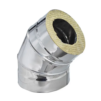 картинка Отвод сэндвич 45° D115/200 нерж.сталь 430-0.5мм/оцинковка-0.5мм от магазина Румлес