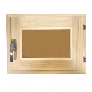 картинка Форточка банная липа (тонированное двойное стекло, фурнитура хром) 300*400мм от магазина Румлес