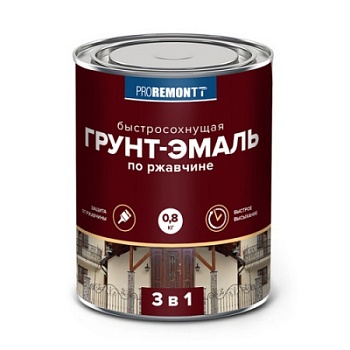картинка Грунт-эмаль 3в1 быстросохнующая белая матовая Proremontt 0.8кг от магазина Румлес
