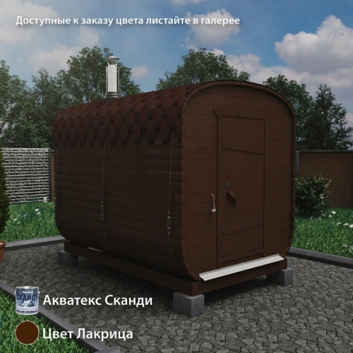 картинка Баня-бочка 3м Два отделения Комплектация ЭКОНОМ от магазина Румлес