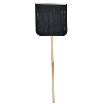 картинка Лопата ПЕРФОРИРОВАННАЯ д/снега с деревянным черенком и планкой 470*470мм от магазина Румлес