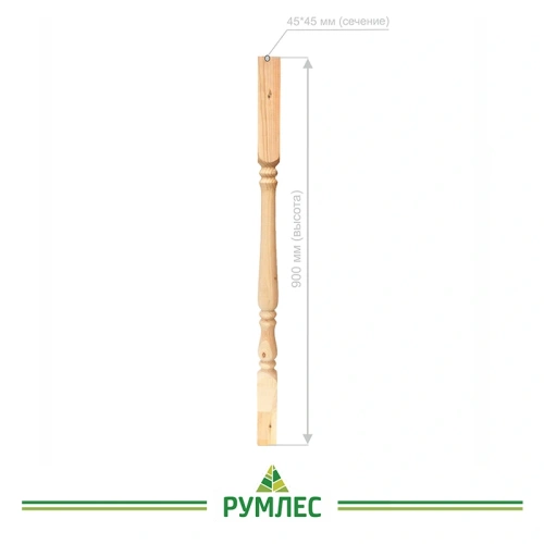 картинка Балясина 45*45*900мм №2 Ель/Сосна сорт АВ сращенная от магазина Румлес