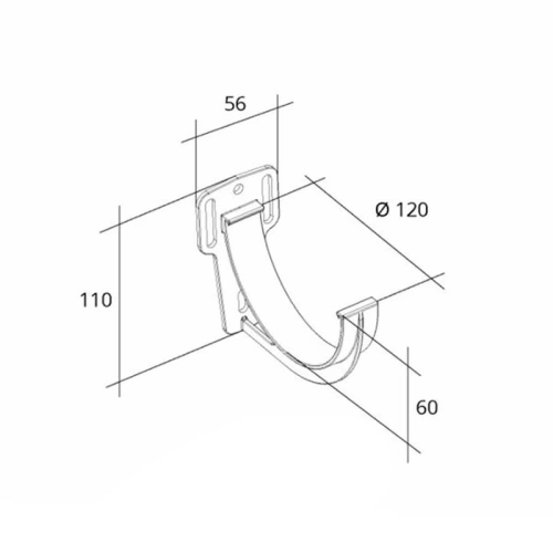 картинка Кронштейн желоба ПВХ графит от магазина Румлес