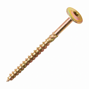 картинка Саморез по дереву тарельчатая голова 6*100мм Тorx30 желтый цинк от магазина Румлес