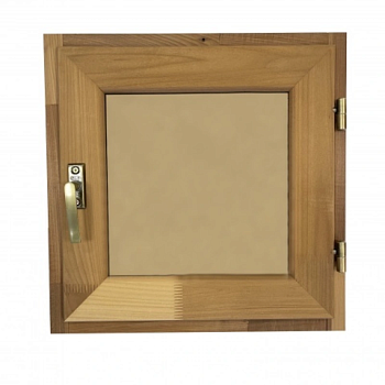 картинка Форточка банная термолипа (тонированное стекло 8мм, фурнитура бронза) 400*400мм от магазина Румлес