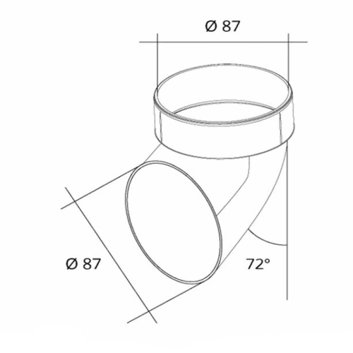 картинка Колено сливное ПВХ 72° шоколад от магазина Румлес