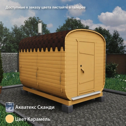картинка Баня-бочка 3м Два отделения Комплектация ЭКОНОМ от магазина Румлес