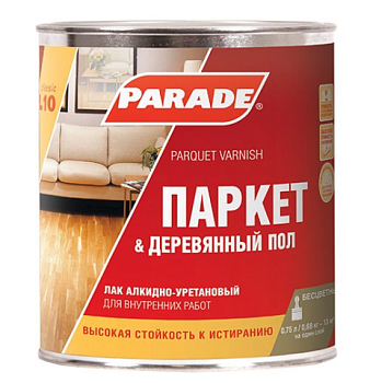 картинка Лак Паркет&Деревянный пол глянцевый Parade алкидно-уретановый 0.75л от магазина Румлес